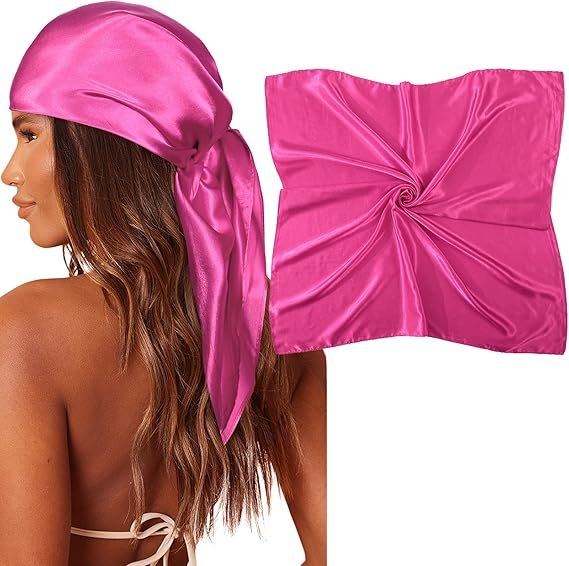 pink satin scarf