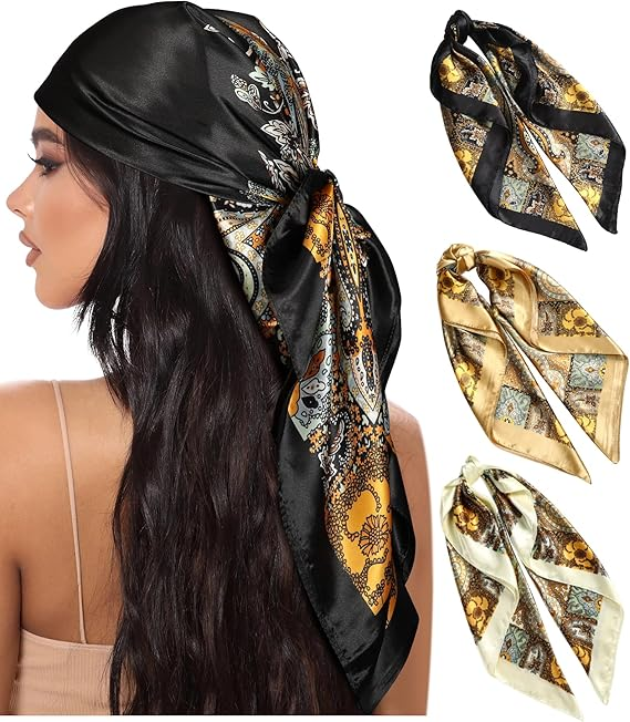 printed satin scarf