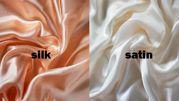 Real mulberry silk luster vs synthetic polyester satin shine comparison