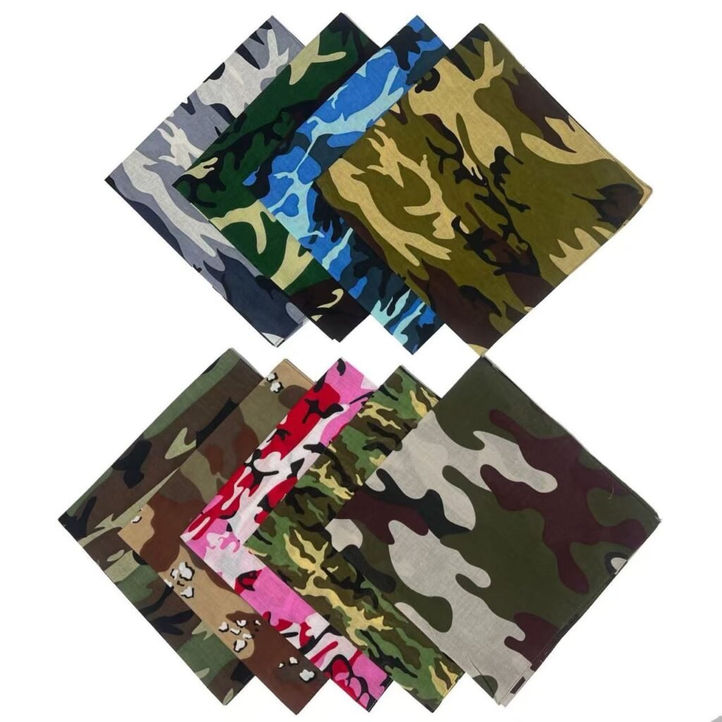 Beyond the Battlefield: The Ultimate 2025 Camo Bandana Trend Report & Sourcing Guide for Brands 2 Bulk colorful camo bandanas including pink blue purple and black camouflage patterns