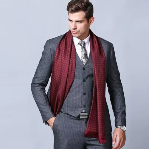 The Drape style silk scarf men, italian style suit accessories