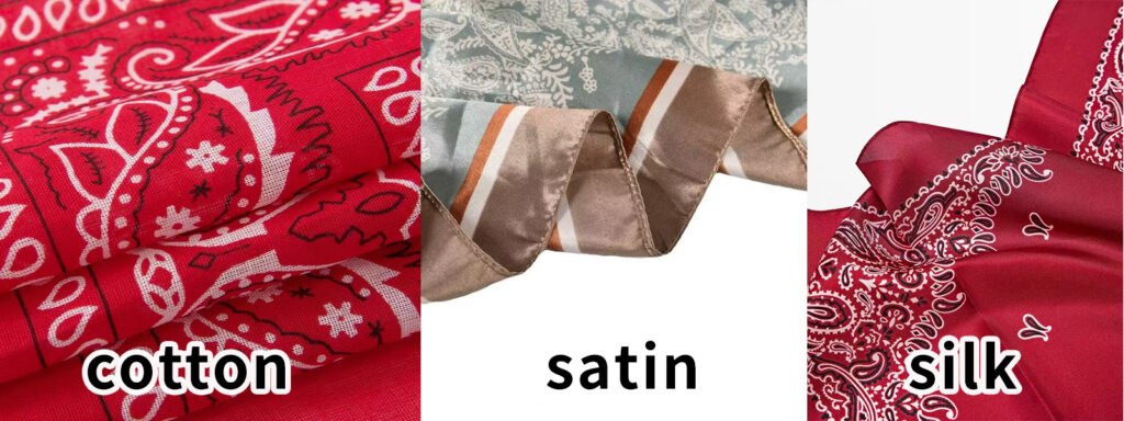 Silk vs. Satin vs. Cotton: Which Bandana Material is Right for You? 2 silk vs satin vs cotton fabric texture