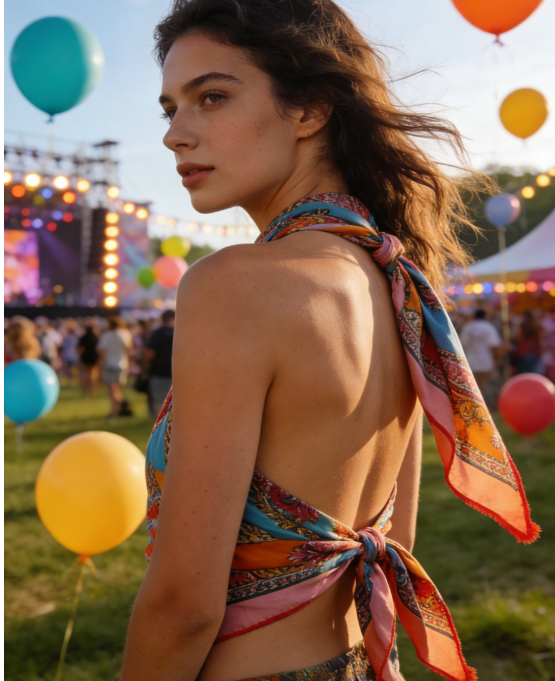 10 Chic Ways to Tie a Silk Scarf 7 diy silk scarf halter top summer festival style