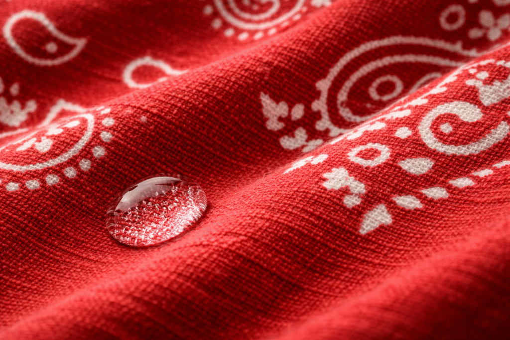 The Ultimate Guide to the Cotton Paisley Bandana: Why 100% Cotton and Double-Sided Prints Matter 2 100 percent breathable cotton bandana fabric texture